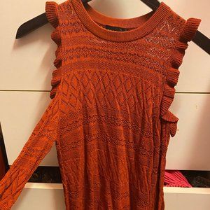 Topshop lacy peek-a-boo shoulder sweater